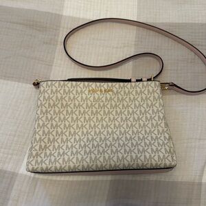 Michael Kors Cream Crossbody Bag with Gold Hardware